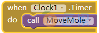 图 3-7　计时器开始计时后，每次心跳（每秒）都会调用一次MoveMole过程