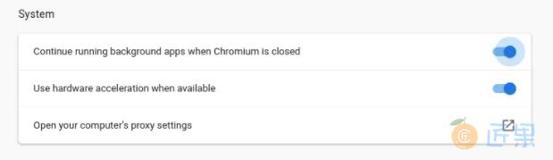 Chromium background processes setting