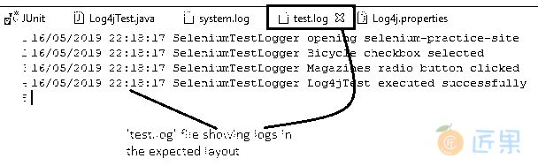Generated Test.log file