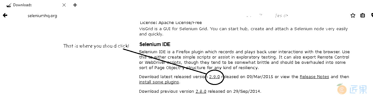 Selenium IDE download link
