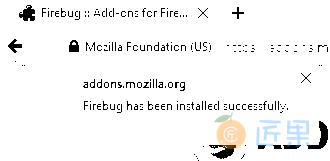Firebug installed successfully