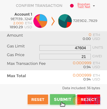 Figure 23. MetaMask transaction to call the withdraw function