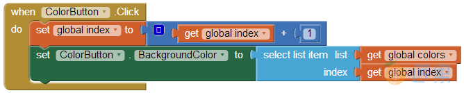 图 19-10　用户通过点击按钮浏览颜色列表——每次点击都会改变按钮颜色