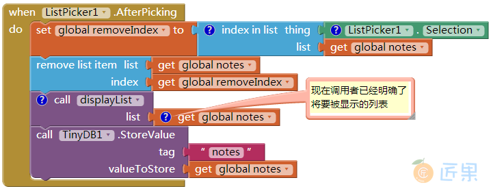 图 21-10　在调用displayList时，将notes作为实际参数传入